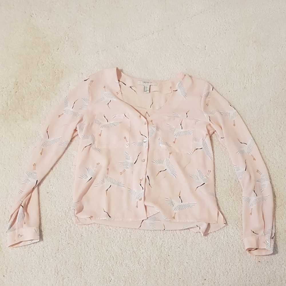 Forever 21 pink button up shirt
